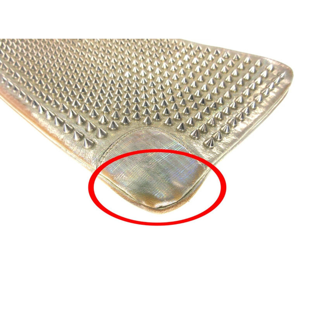 Christian Louboutin Clutch Bag Leather Gold Tone Clutch - Picture 3 of 7